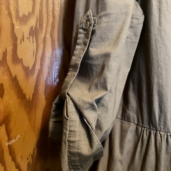 Smart and Simple Olive Drab Dress With Pockets - Picture 2 of 8